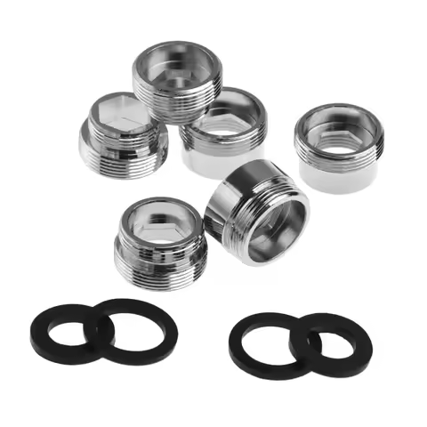 Metal Kitchen Faucet Adapter Aerator Connector 16/18/20/22/24/28mm to 22mm with Washer Water Saving 