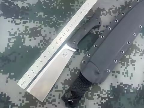 Outdoor Tree Splitting Knife Integrated DC53 Steel High Hardness Sharp Straight Blade Tactical Knife