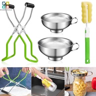 4Pcs Canning Funnel Stainless Steel Canning Jar Lifter with Grip Handle for Wide Jars Regular Jars S