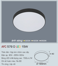 HCM- Đèn Led Ốp Trần Nổi trang trí tràn viền cao cấp Anfaco 579/580