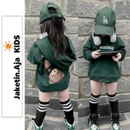 HIJAU Jacket Aja Kids Hoodie Anak BEAR CUTE TEDDY BEAR (1th - 12th) Jacket Boy Girl Boys Girls 1 2 3