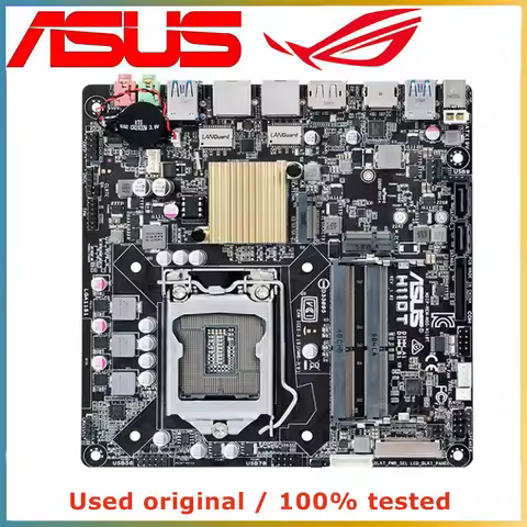 For Asus H110T Mini-ITX ITX DC Motherboard Intel H110 LGA 1151 2×DDR4 32GB support Core 6100 6500 74