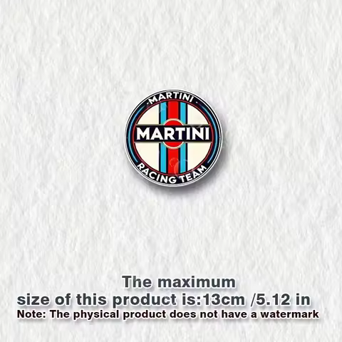 Martini Racing Team Logo Stickers, Durable Matte Vinyl Decals with Blue Red Stripes, High-Quality fo