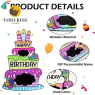 TARSURESG 1/2pcs Birthday Sign, 15.7/14 Inch Boxwood Birthday Cake Sign, Reusable Colorful Birthday 