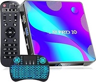 Android TV Box 11.0, 4GB RAM 32GB ROM RK3318 Quad-Core Support Cast Screen 2.4G/5G Wifi BT 4.0 3D 4K