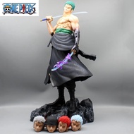 Anime One Piece Extra Large Roronoa Zoro Can Change 5 Heads GK Statue Figure Collection Model Doll Toys 50cm