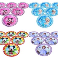 OH- Birthday Decoration Set of 6 themed paper plates for birthday party and event table decoration