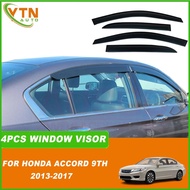For Honda Accord Sedan 9th 2013 2014 2015 2016 2017 4PCS Black Car Window Visor Rain Sun Guard Defle