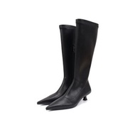 Im cookie原創 尖頭彈力靴 黑色細跟鞋 簡約基礎瘦瘦靴 秋冬長靴