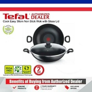 NEW READY STOCK Tefal Cook Easy 36cm Non Stick Wok with Glass Lid Wokpan