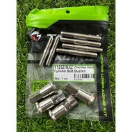 RXZ Y125 Y125Z Y125ZR STAINLESS STEEL CYLINDER BOLT BLOCK STUD SET FULL SET COMPLETE TAIKOM RACING