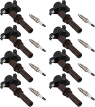 FD509 8Pcs Ignition Coil pack + 8Pcs Iridium Spark Plugs Compatible with F150 2007-2010,Expedition 2