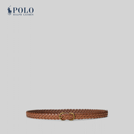 Polo Ralph Lauren เข็มขัดผู้หญิง Braided Vachetta Leather Skinny Belt รุ่น WAPOBLT09M20080 สีน้ำตาล