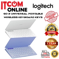LOGITECH KEYS TO GO 2 UNIVERSAL PORTABLE SLIM WIRELESS KEYBOARD PALE GRAY LILAC (920-012962/920-0129