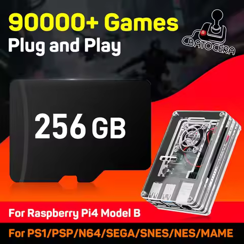 Latest Batocera 40 System TF Game Card for Raspberry Pi4 Model B with 90000+ Retro Games for PS1/PSP