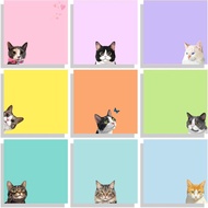 9 Pads Cute Sticky Notes Set, 3" x 3" Black Cat Self Stick Notepads, Funny Sticky Notes Set, Cat Sta
