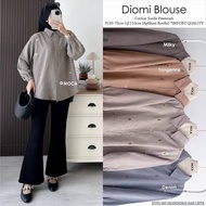 [MOCA] Diomi Premium Blouse - Cotton Suede Material (Original) - Top Latest Balloon Sleeve Embroider