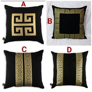 sarung bantal sofa mewah motif black gold