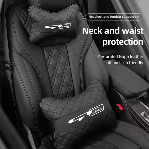 Car Seat Neck Pillow Headrest Lumbar Waist Support Cushion For KIA EV6 EV9 Sportage Niro Stinger Cee