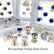 Elegant Brooch Butang Baju Melayu Batu Zircon Nikah Button Malay Kerongsang Lelaki Butang Baju BTCZ