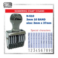 NUMBERING STAMP 10 BAND/3MM/4MM/5MM/7MM/9MM/ 10 DIGIT / SHINY N-110 / N-210 / N-310 / N-410 / N-510
