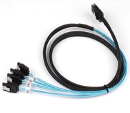 Reversed Cable Mini SAS 36Pin SFF-8087 Male to 4 SATA 7Pin Female Cable, Mini SAS (Target) to 4 SATA