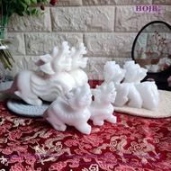 HOJB Natural White Jade Prosperity Fengshui Pi-Xiu 3-6inch 聚寶軒天然白玉招财镇宅风水貔貅3-6吋