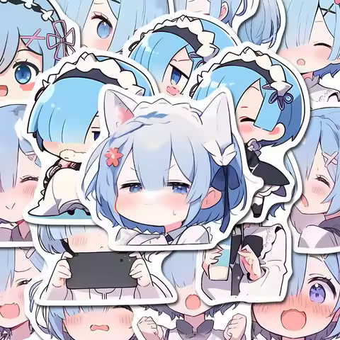 10/30/64pcs Cute Girls Rem Anime Stickers Re Zero Cartoon Sticker Aesthetics Notebook Laptop Phone C