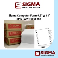 2ply  Computer Form (W/W)Sigma Brand 9.5"✘11" 450FANS #2ply #sigma