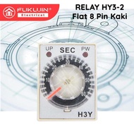Fukujin Mini Timer Delay Relay H3Y-2 H3Y2 TDR 0-60S 60S 60 Seconds 1Min Dpdt 220Vac 8 Pin Power Legs