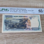 Uang Kuno Danau Toba Lompat Batu 1000 Rupiah Thn 1992/1993 PMG 65 EPQ