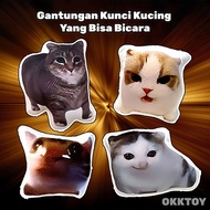 GANTUNGAN Talking Cat Keychain Cute Cat Keychain/ Adorable Gift/ Cute Cat Emoji Keychain/ Cute Cat K