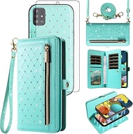 Asuwish Phone Case for Samsung Galaxy A51 5G/A 51 5G UW Verizon Zipper Wallet Detachable Magnetic Ce