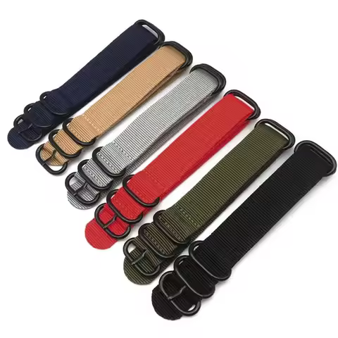 Heavy Dut Nylon Watch Band 18mm 20mm 22mm 24mm Watch Strap Stainless Steel Ring Buckle Canvas Army f