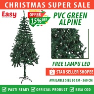 Easy Decoration PVC Green Alpine Standard Christmas Tree Size 2-3 Meters (6-10 ft)