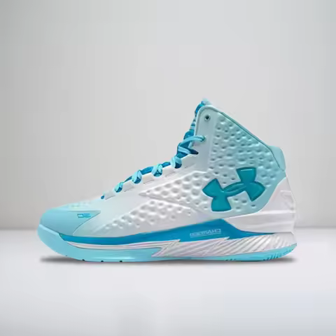 Under Armour Curry 1 Men, Stylish Comfortable Snug-Fit High-Top Basketball Shoes, Charming Blue 3024
