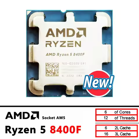 AMD New Ryzen 5 8400F CPU Processor R5 8400F 6 Cores 12 Threads 4.2GHz Desktop computer processor wi