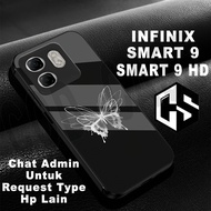 HP Glossy glitter Softcase for type INFINIX SMART 9/INFINIX SMART 9 HD Butterfly Motif/case infinix 