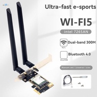 7265AN WiFi 5 Card PCI-E Wireless Network Card Dual Band 2.4G/5GHz AC300M Bluetooth 4.0 Wireless Car