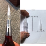 Transparent Plastic 1RL/3RL nano Cartridge with cap needles for Embroidery For eyebrow/lips/ eyeline