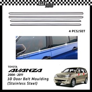 Toyota Avanza 2004 - 2011 Chrome Lining Door Belt Moulding 3D Stainless Steel Window Trim Accessorie
