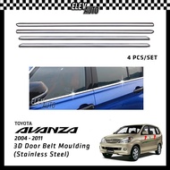 Toyota Avanza 2004 - 2011 Chrome Lining Door Belt Moulding 3D Stainless Steel Window Trim Accessories 2005 2006 2007