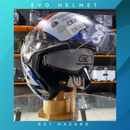 evo helmet rx7 hazard falf face dual visor blue