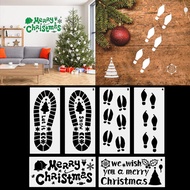LU 6pcs Xmas Drawing PET Templates Graffiti Templates Footprint Stencil 12 x5 51 for Home Classroom 