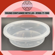 1100 TAGE CBWARE Round Container & Lid {50pcs} (750ml) / Disposable Plastic PP Food Box - R1100 T110