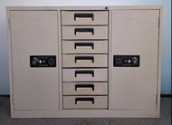 大新竹2手傢俱我最便宜 中古二手家具家電*C09056*七抽密碼鎖鐵櫃*樹德櫃 活動櫃 公文櫃 玻璃鐵櫃 員工置物櫃