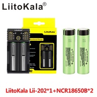 LiitoKala Lii-202 USB 18650/26650 Smart Charger + 2pcs Panasonic NCR18650B 3.7v 3400mah 18650 rechargeable lithium battery for flashlight