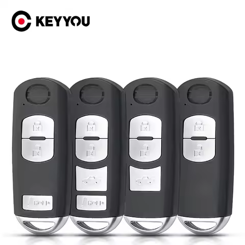KEYYOU 1Pcs New Fob 2/3/4 Buttons Smart Car Key Shell Case For Mazda 3 5 6 CX-5 CX-7 CX-9 MX-5 Miata