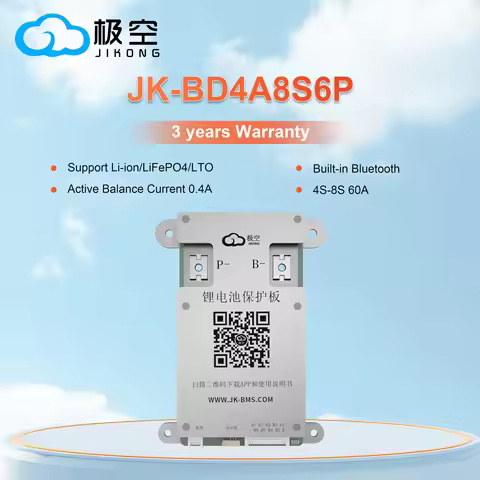 JIKONG BMS 4S 5S 6S 7S 8S Lifepo4 BMS BD4A8S6P 12V 24V WITH 0.4A Active BMS 60A Lifepo4 Li-Ion Lto B