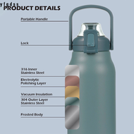 Mazeru THERMOS BOTTLE Cille 1.3L 1.7L 316SS Stainless Steel Vacuum Flask Double Wall Insulated Water